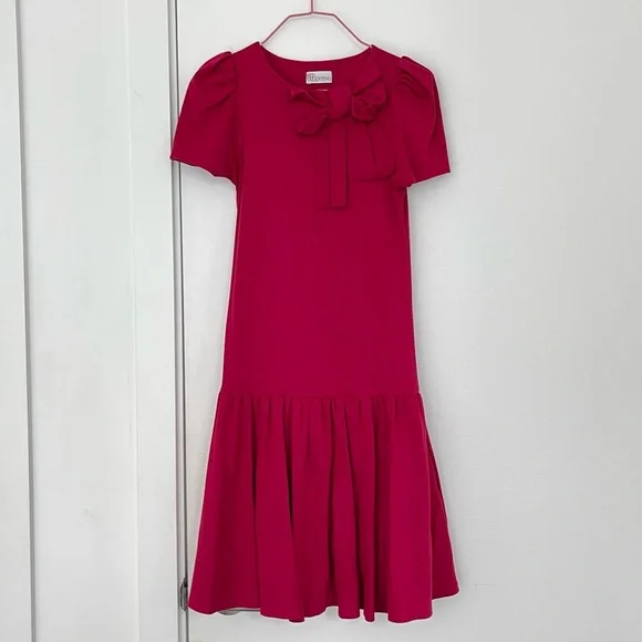 Women's Red Valentino Bow Knit Dress, Size Small - Red